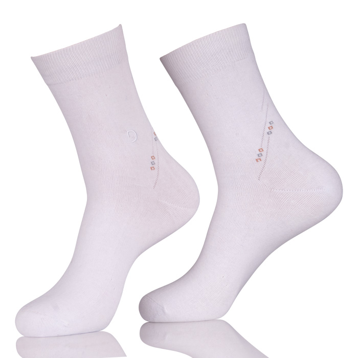 Mens Combed Cotton White Dress Socks