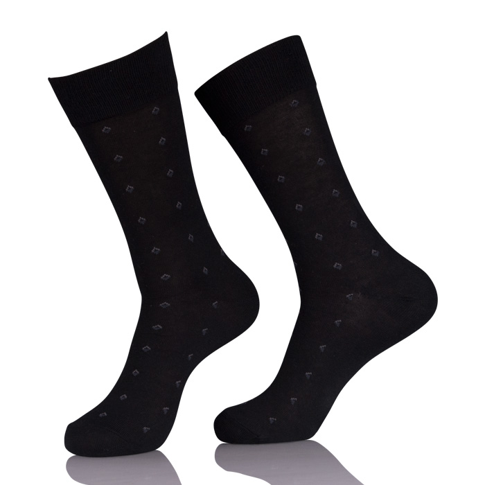 Black Socks With White Dots Mens Dress Sock