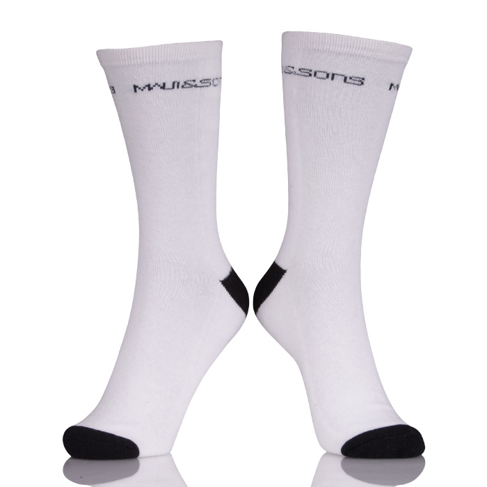 White Sock Black Toe Private Label Socks