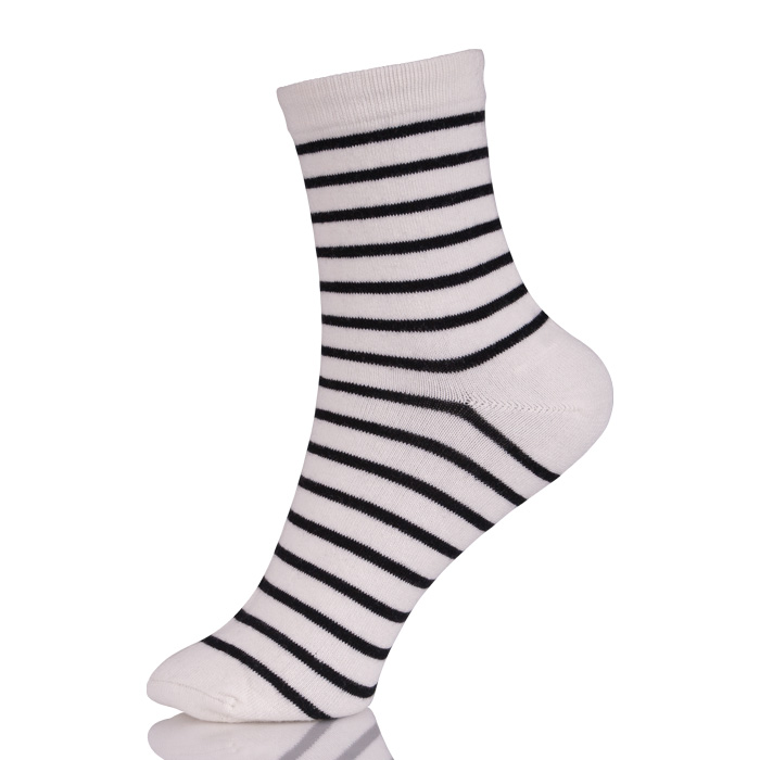 Black And White Striped Socks Custom Bottom Logo