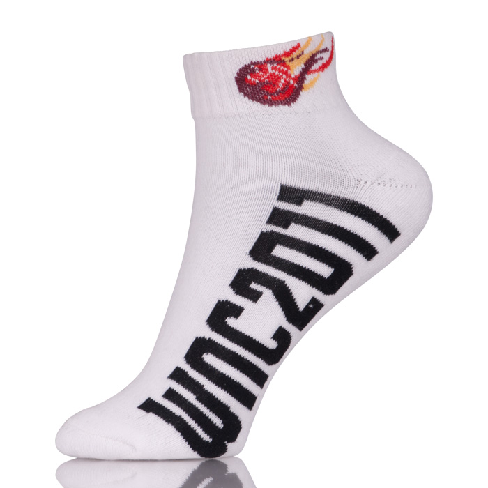 White Cotton Spandex Socks Add Own Name