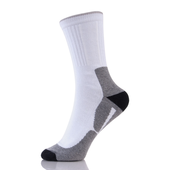Crew Length Cotton White Compression Leg Socks