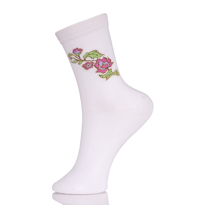 Teen Girls Knitted Plain Sock White