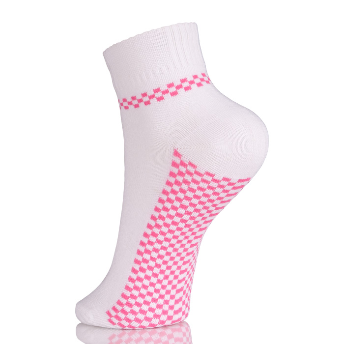 Plain White Red Bottom School Girls Socks