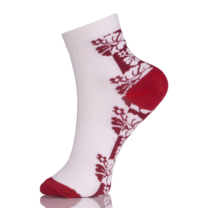 Best Selling White And Red Sock With Cool Design