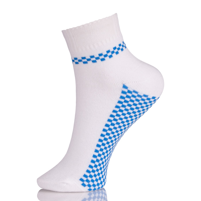 Plain White Blue Bottom School Girls Socks