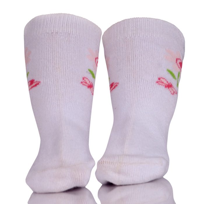 Flower And Dragonfly Jacquard Baby Socks 