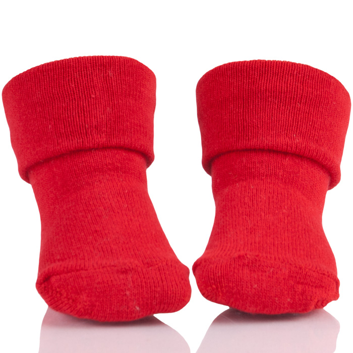 Red Solid Color Baby Christmas Sock