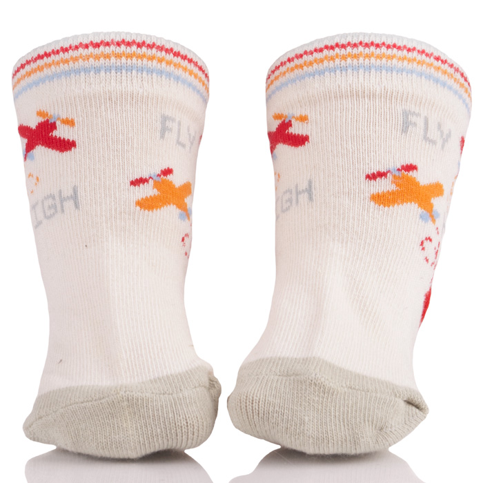White Fly High Baby Cartoon Socks