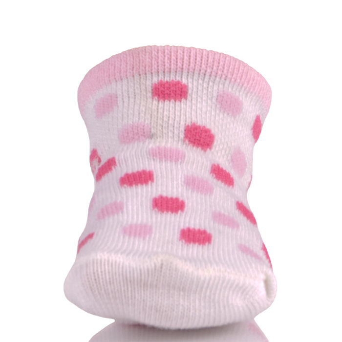 Hot Sale Baby White Sock With Pink Dots 