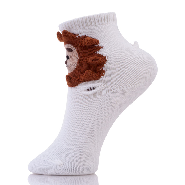 3D Puppet Girls Cute White Ankle Socks