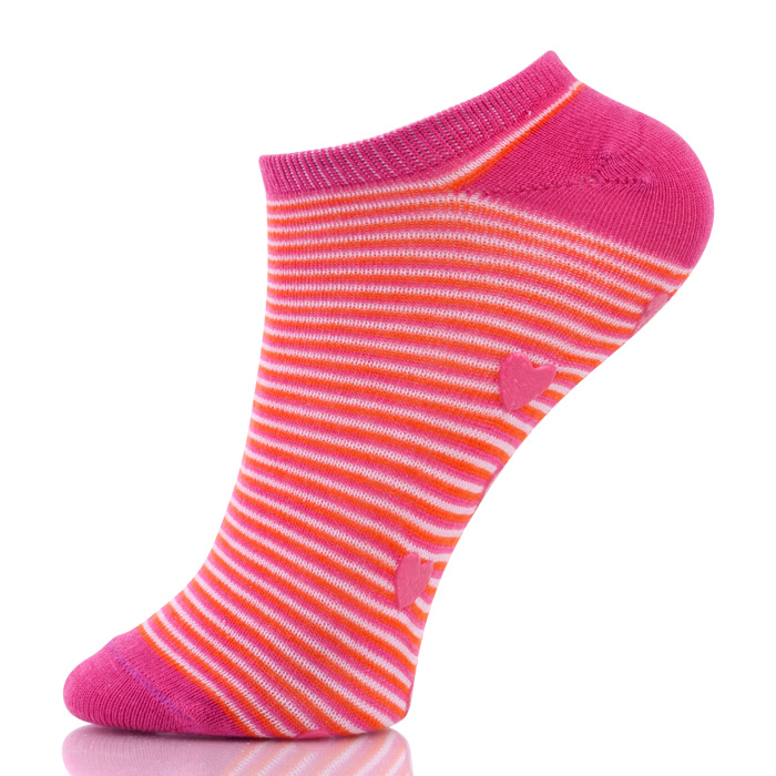 Red And White Striped Child Slipper Ankle Socks