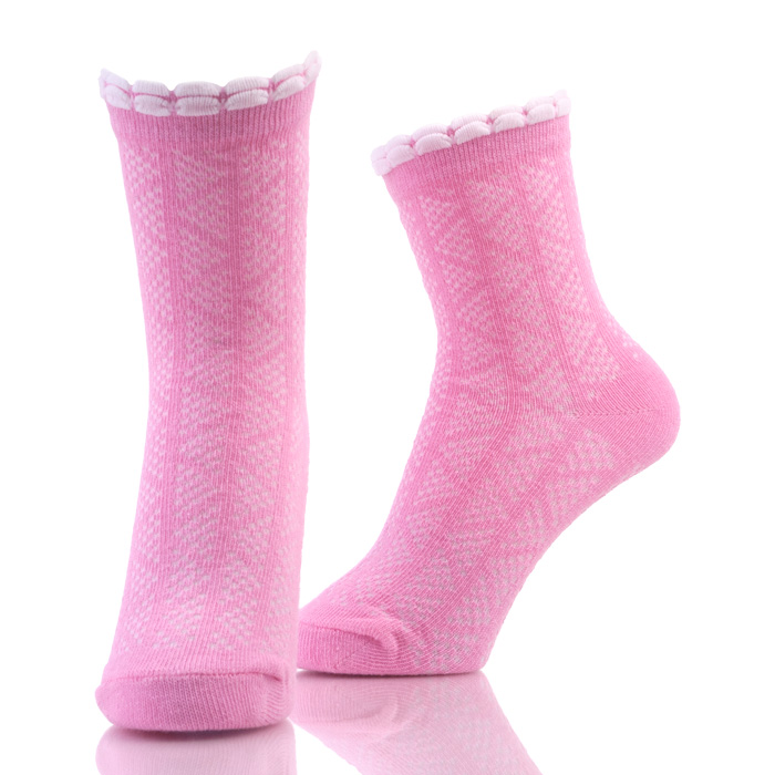 Lovely Pink Girls Lace Knee High Socks
