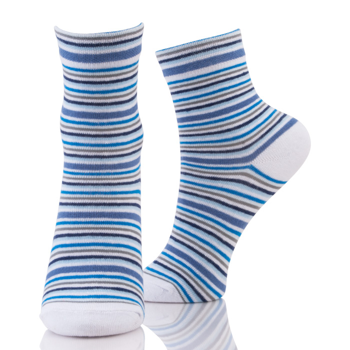 Fashion Soft Blue And White Stripes Sox