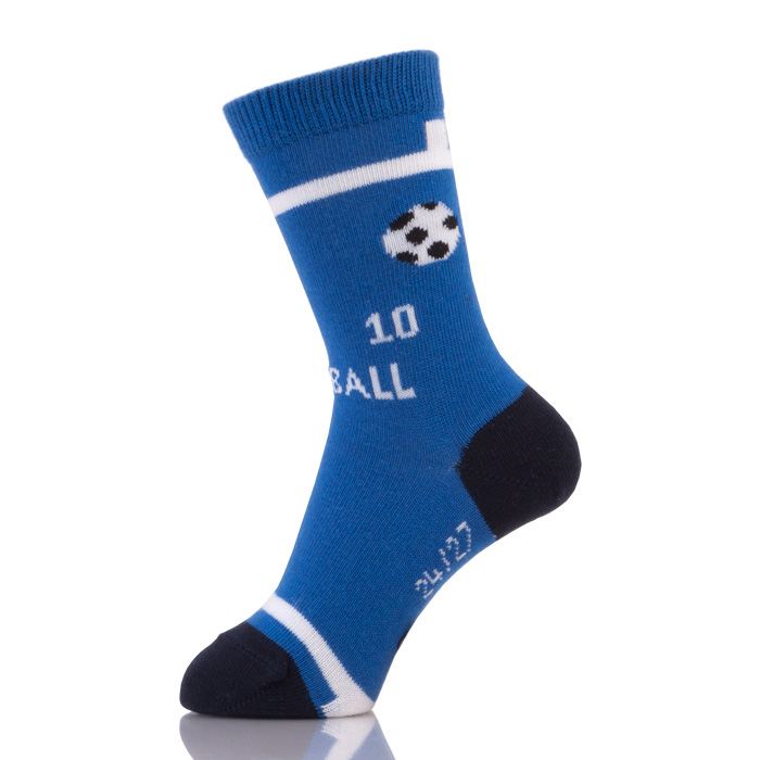 Cotton Football Blue Cute Custom Child Sock