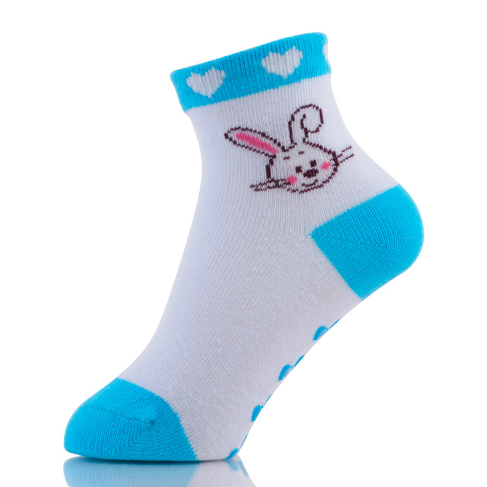 Bulk White Rubber Sole Baby Rabbit Socks