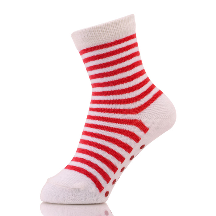 Cotton Stripes Girls Floor Slipper Socks